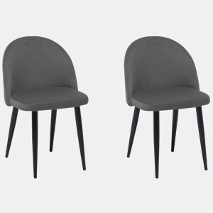 Conjunto de 2 cadeiras de jantar VISALIA Veludo Cinzento
