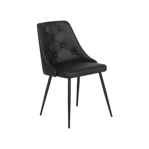 Conjunto de 2 cadeiras de jantar VALERIE Pele sintética Preto