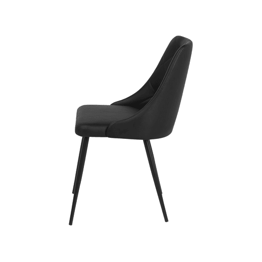 Conjunto de 2 cadeiras de jantar VALERIE Pele sintética Preto