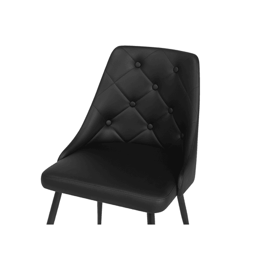 Conjunto de 2 cadeiras de jantar VALERIE Pele sintética Preto