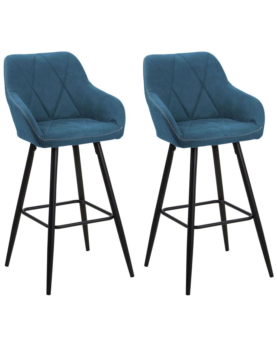 Beliani Silla de bar DARIEN Azul Marino