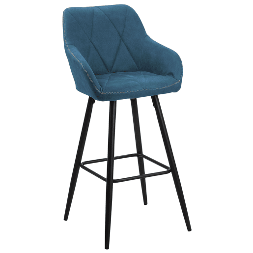 Conjunto de 2 bancos de bar DARIEN Azul turquesa
