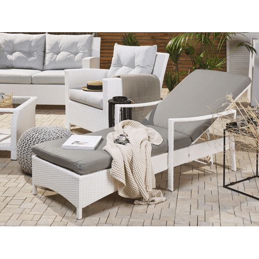 Espreguiçadeira com almofada VASTO Branco