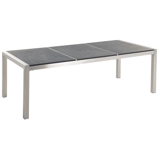 Mesa de refeição de jardim GROSSETO 220 cm 100 cm Flameado Granito Cinzento grafite