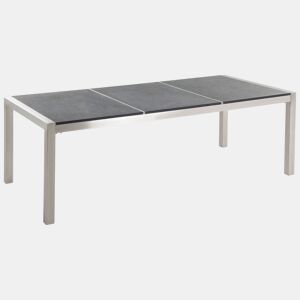 Mesa de refeição de jardim GROSSETO 220 cm 100 cm Flameado Granito Cinzento grafite