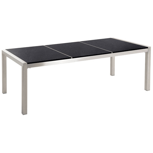 Mesa de refeição de jardim GROSSETO 220 cm 100 cm Polido Granito Preto