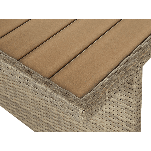 Conjunto de jardim com mesa e repousa-pés 5 lugares BARDI com almofadas Castanho