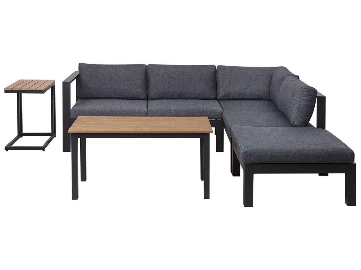 Beliani Conjunto de jardín MESSINA Gris Oscuro