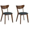 Conjunto de 2 cadeiras de jantar ERIE Madeira Cinzento