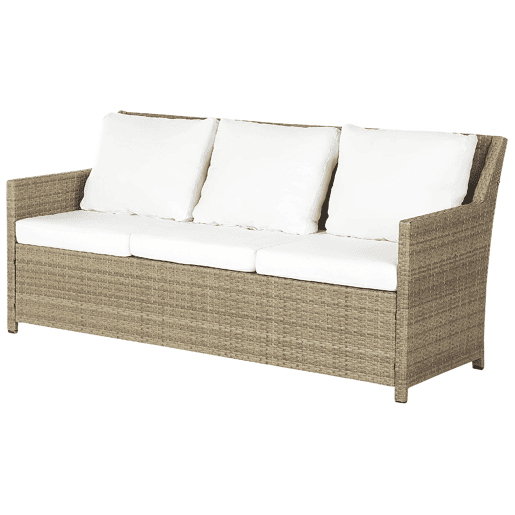 Conjunto de jardim com mesa e repousa-pés 5 lugares FONTI com almofadas Castanho