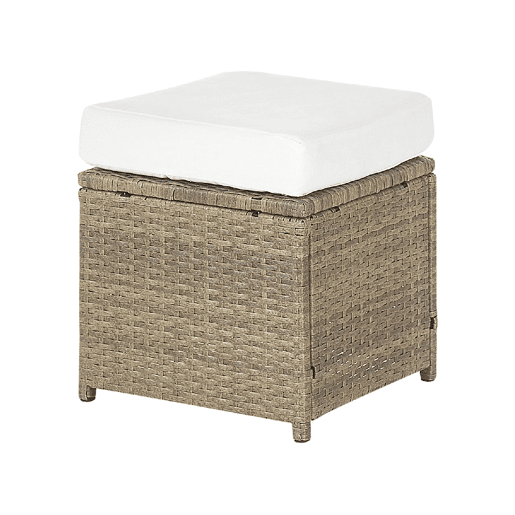 Conjunto de jardim com mesa e repousa-pés 5 lugares FONTI com almofadas Castanho