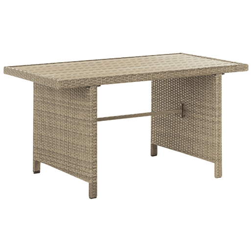 Conjunto de jardim com mesa e repousa-pés 5 lugares FONTI com almofadas Castanho