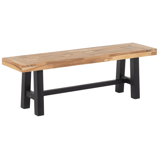 Conjunto de refeições de jardim 6 lugares SCANIA Madeira de acácia Preto