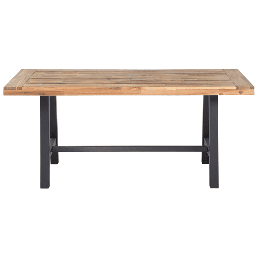 Conjunto de refeições de jardim 6 lugares SCANIA Madeira de acácia Preto