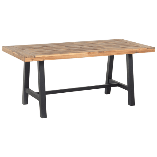 Conjunto de refeições de jardim 6 lugares SCANIA Madeira de acácia Preto