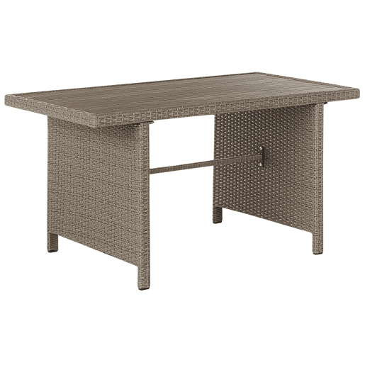 Conjunto de jardim com mesa e repousa-pés 5 lugares FONTI com almofadas Taupe
