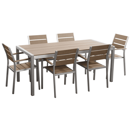 Conjunto de refeições de jardim 6 lugares VERNIO Castanho