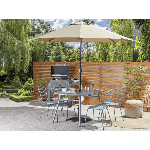 Conjunto de 4 cadeiras de jardim CALVI Metal Azul claro