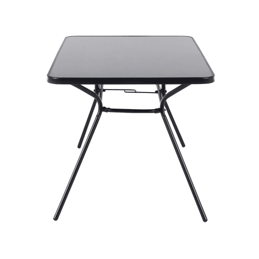 Mesa de refeição de jardim LIVO 140 cm 80 cm Vidro Preto