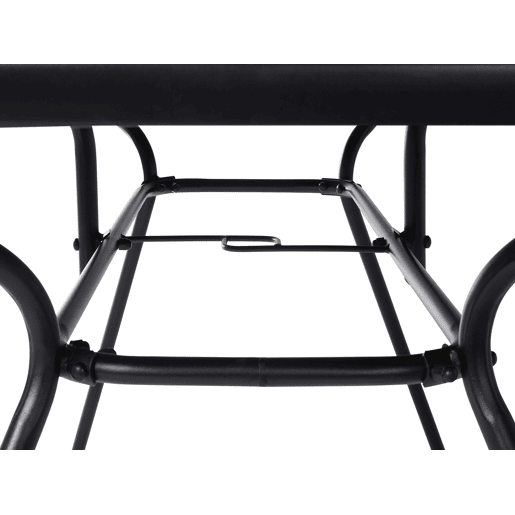 Mesa de refeição de jardim LIVO 140 cm 80 cm Vidro Preto