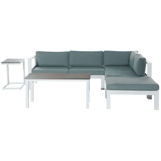 Conjunto de sofás de jardim de canto 5 lugares MESSINA à esquerda Metal Verde