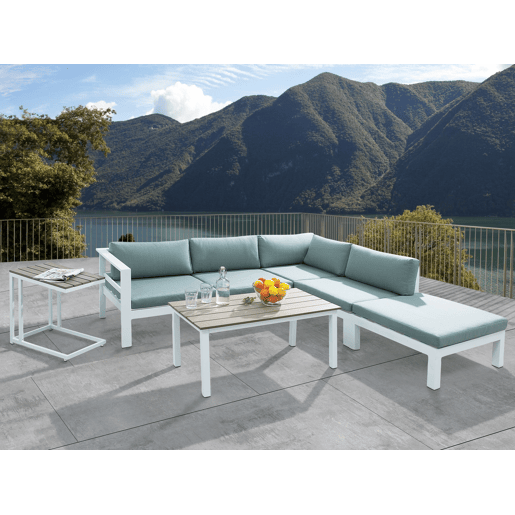 Conjunto de sofás de jardim de canto 5 lugares MESSINA à esquerda Metal Verde