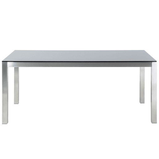 Mesa de refeição de jardim GROSSETO 180 cm 90 cm Vidro de segurança (temperado) Preto