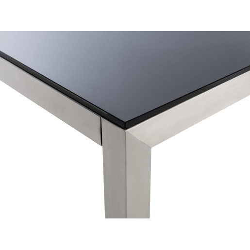 Mesa de refeição de jardim GROSSETO 180 cm 90 cm Vidro de segurança (temperado) Preto