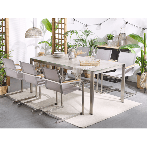 Conjunto de 4 cadeiras de jardim COSOLETO Aço inoxidável Creme