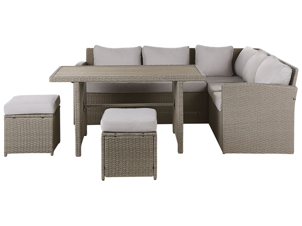 Beliani Conjunto de jardín BARDI Gris Oscuro