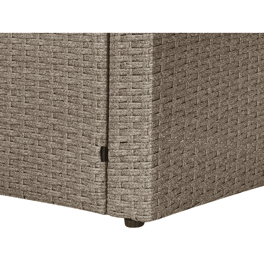 Conjunto de jardim com mesa e repousa-pés 5 lugares BARDI com almofadas Taupe