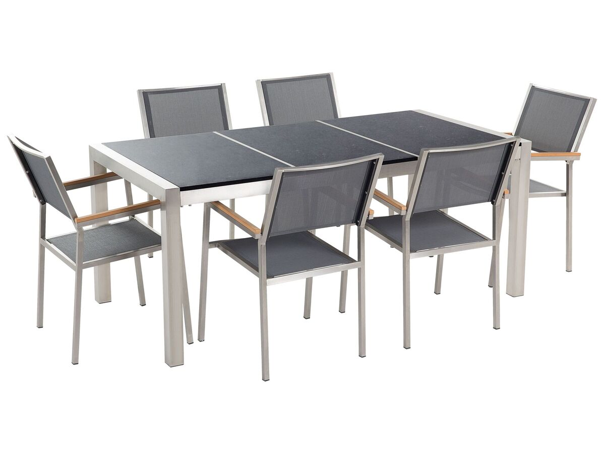 Beliani Conjunto de comedor GROSSETO Grafito