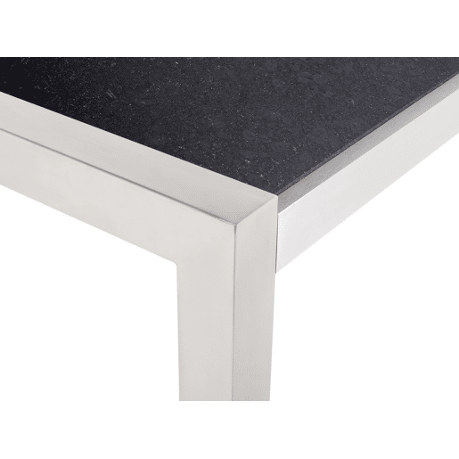 Conjunto de refeições de jardim 6 lugares GROSSETO Placa tripla Granito Polido CinzentoPreto