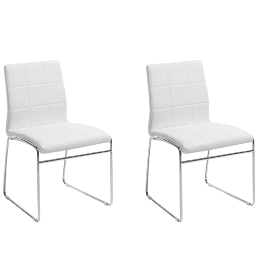 Conjunto de 2 cadeiras de jantar KIRON Pele sintética Branco