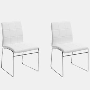 Conjunto de 2 cadeiras de jantar KIRON Pele sintética Branco