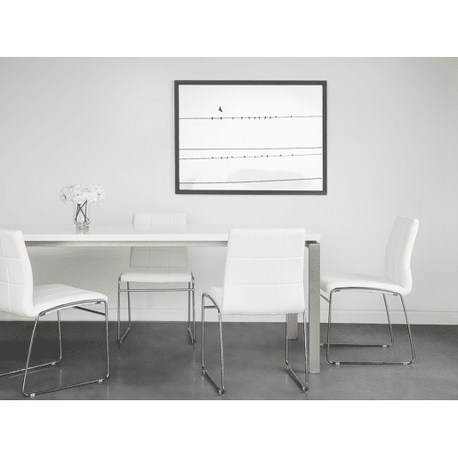 Conjunto de 2 cadeiras de jantar KIRON Pele sintética Branco