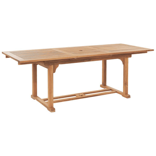 Mesa de refeição de jardim extensível JAVA 160220 cm 90 cm Madeira de acácia Castanho claro