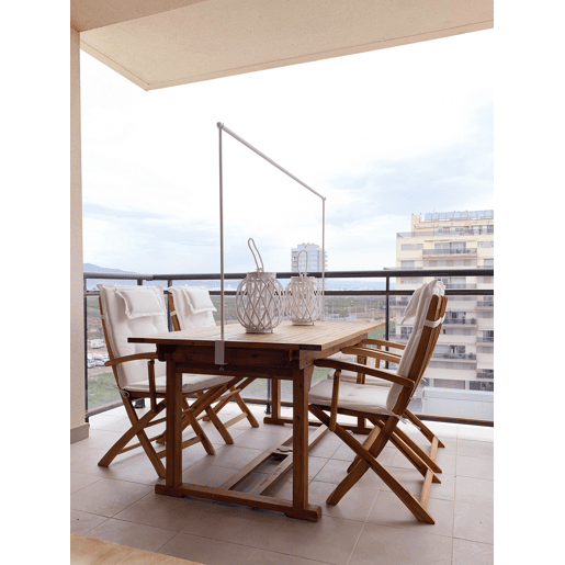 Mesa de refeição de jardim extensível JAVA 160220 cm 90 cm Madeira de acácia Castanho claro