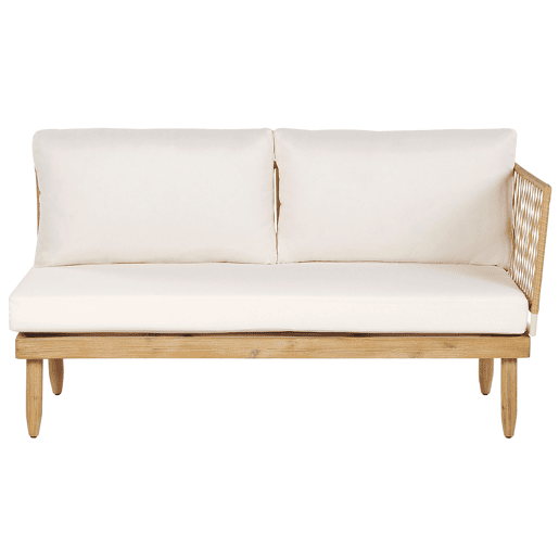 Conjunto de jardim com mesa 4 lugares CREMONA à direita Madeira de acácia Branco creme