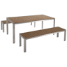 Conjunto de refeições de de jardim com bancos 6 lugares NARDO Castanho