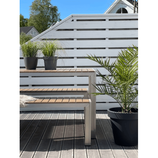 Conjunto de refeições de de jardim com bancos 6 lugares NARDO Castanho