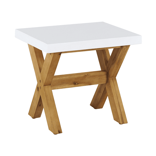 Conjunto de refeições de jardim com tamboretes 8 lugares OLBIA Betão Branco