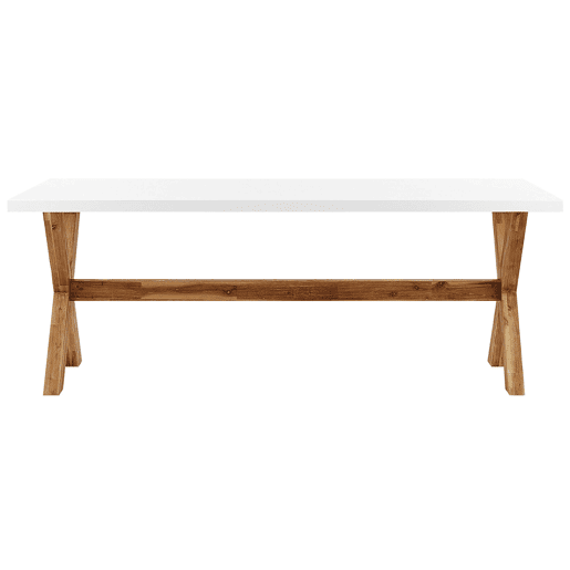 Conjunto de refeições de jardim com tamboretes 8 lugares OLBIA Betão Branco
