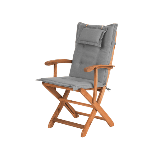 Conjunto de refeições de jardim 8 lugares MAUI com almofadas Madeira de acácia Cinzento Conjunto de refeições de jardim 8 lugares MAUI com almofadas Madeira de acácia Cinzento