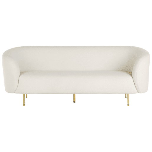 Conjunto de sala de estar LOEN Bouclé Branco 6 lugares