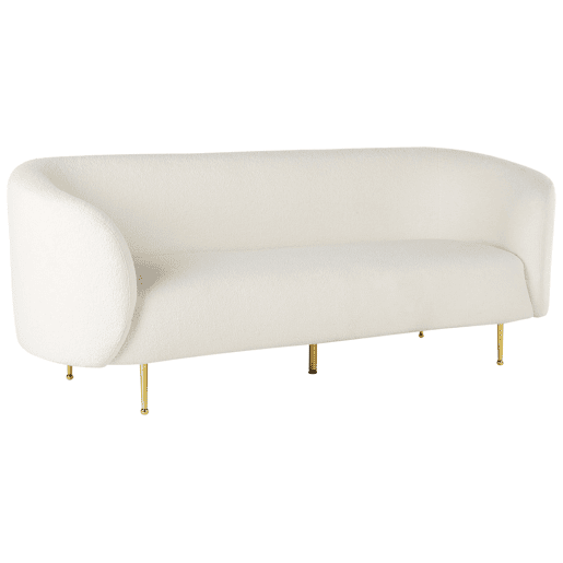Conjunto de sala de estar LOEN Bouclé Branco 6 lugares