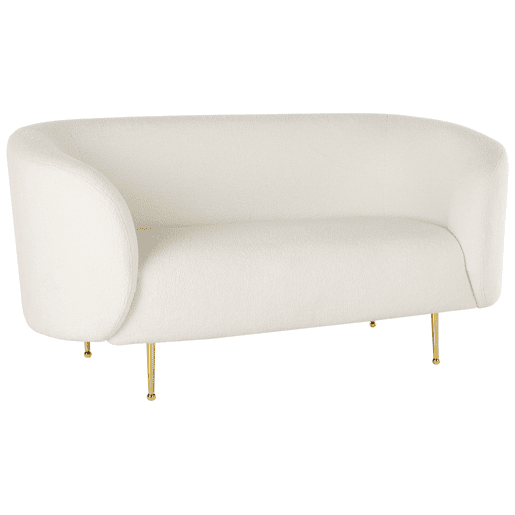 Conjunto de sala de estar LOEN Bouclé Branco 6 lugares