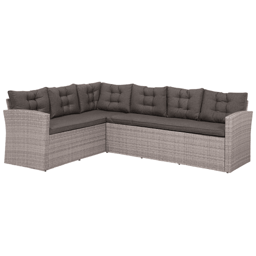 Conjunto de jardim com mesa 8 lugares VITERBO com almofadas Cinzento