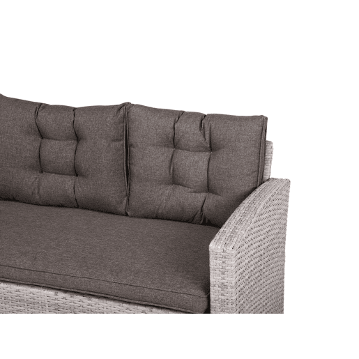 Conjunto de jardim com mesa 8 lugares VITERBO com almofadas Cinzento