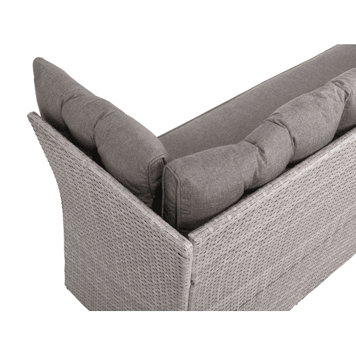 Conjunto de jardim com mesa 8 lugares VITERBO com almofadas Cinzento